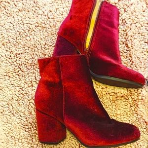 Qupid booties. Red velvet